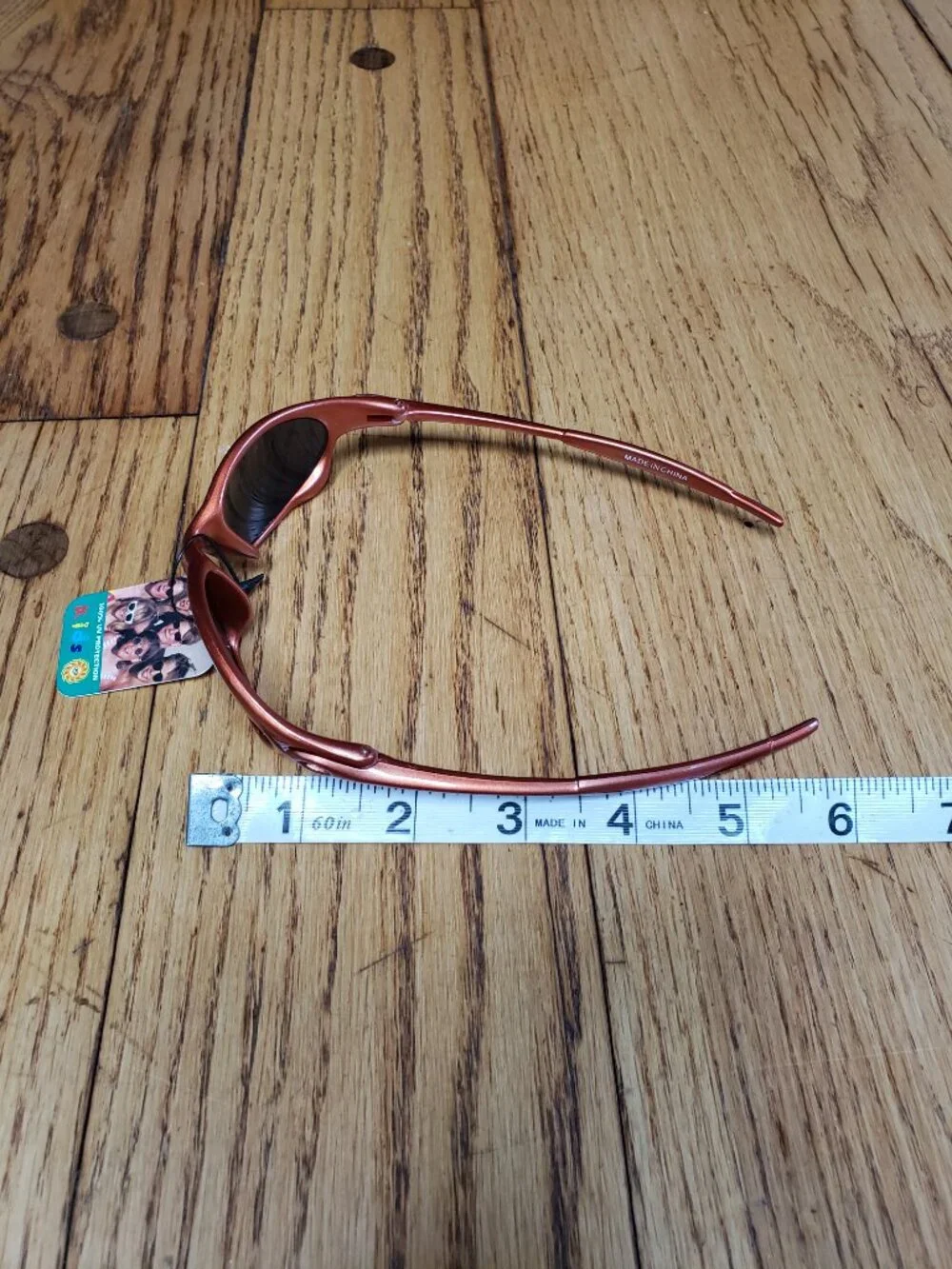 Vintage Kids Sporty Wrap Sunglasses Copper Orange NOS
